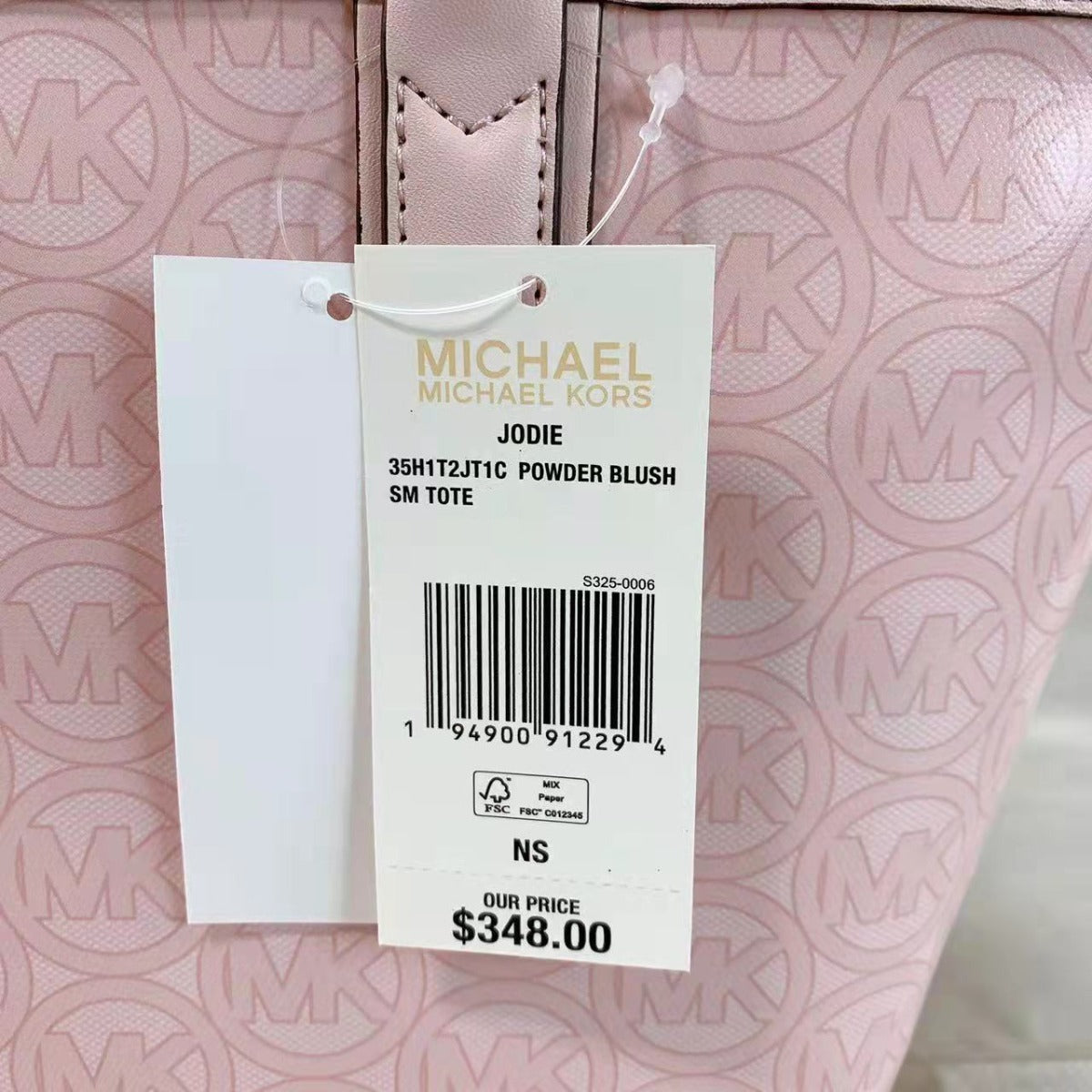 MICHAEL KORS 35H1T2JT1C Jodie Small Logo Jacquard Tote Bag In Powder Blush MICHAEL KORS 35H1T2JT1C Jodie Small Logo Jacquard Tote Bag In Powder Blush
